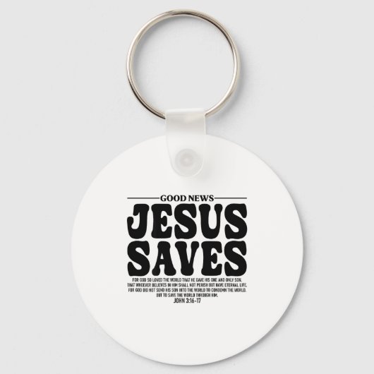 Jesus Saves Onback Subtle Christian Minimal Religi Schlüsselanhänger (Vorderseite)