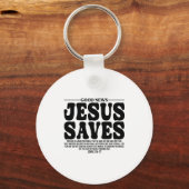 Jesus Saves Onback Subtle Christian Minimal Religi Schlüsselanhänger (Vorderseite)