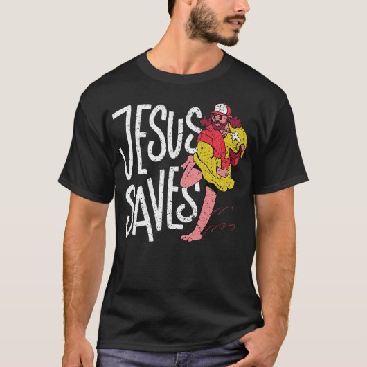 Jesus Saves Shirt Funny Jesus Pitcher Baseball (Vorderseite)