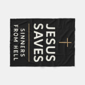 Jesus Saves Sinners From Hell Evangelistic Gospel  Fleecedecke (Vorderseite (Horizontal))