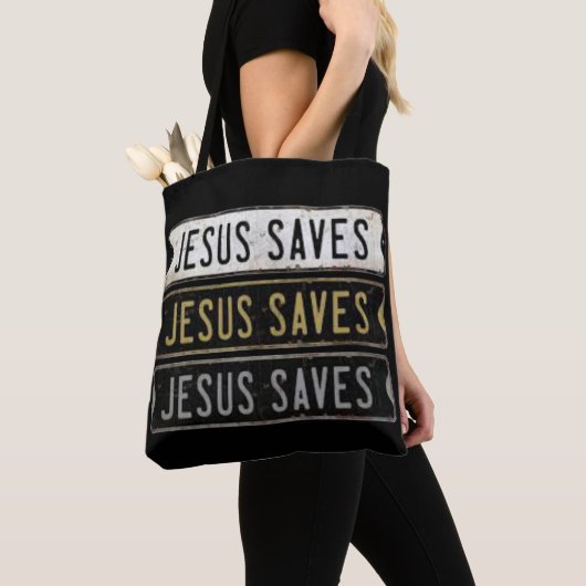 Jesus Saves Tasche (Von Nahem)