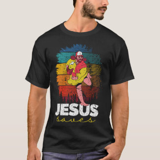 Jesus SavesCatcher Pitcher Batter Baseball Player T-Shirt