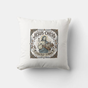 Jesus Schach Strategie Symbol Jesus Schach Strateg Kissen
