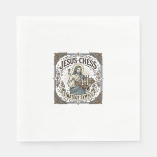 Jesus Schach Strategie Symbol Jesus Schach Strateg Serviette