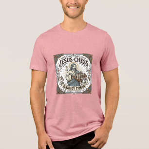 Jesus Schach Strategie Symbol Jesus Schach Strateg Tri-Blend Shirt