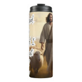Jesus: Schäferhund, Frieden, unermüdliche Liebe Thermosbecher (Vorderseite)