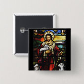 Jesus Schäfert mit seiner Schafe Button (Vorne & Hinten)