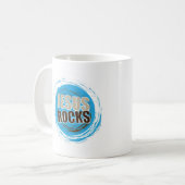 Jesus schaukelt 4 blau u. choc kaffeetasse (Vorderseite Links)