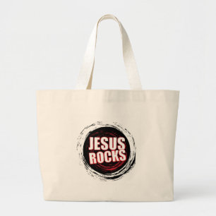 Jesus schaukelt Schwarzes 5 Jumbo Stoffbeutel