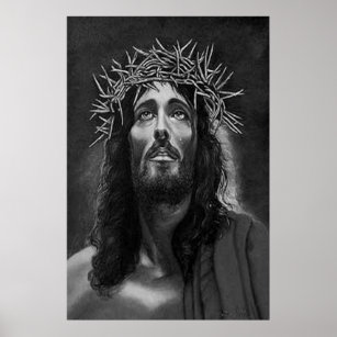 Jesus schaut auf das Gott-Vintage-Poster Poster