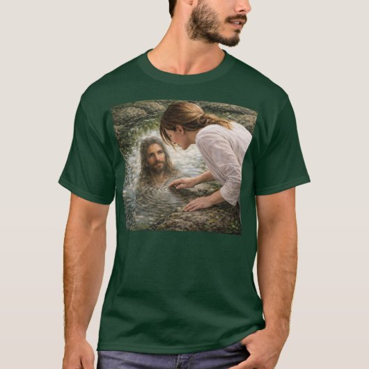 Jesus schaut zurück T-Shirt (Vorderseite)