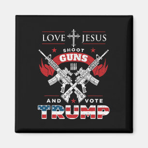 Jesus. Schießpistolen. Und wählen Sie Trump 2020 F Magnet