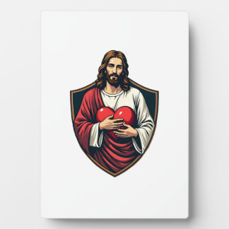 Jesus Schild Herz Vintage Gravur Shirt Fotoplatte
