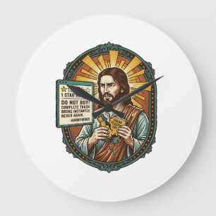 Jesus schlechter Influencer Produktbewertung Fail  Große Wanduhr