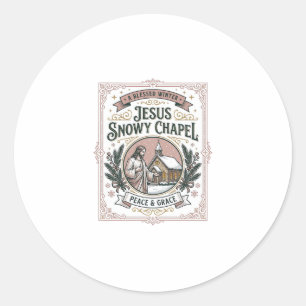 Jesus Schneekapelle Jesus Schneekapelle Christlich Runder Aufkleber