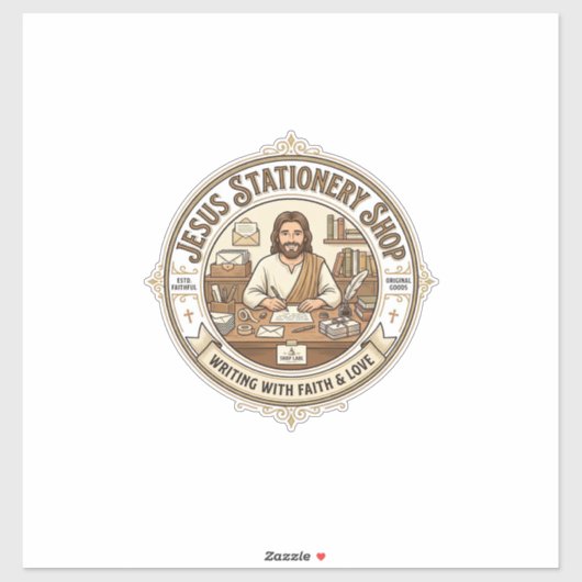 Jesus Schreibwarengeschäft Jesus Schreibwarengesch Aufkleber (Blatt)