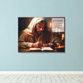 Jesus schrieb im Buch des Lebens Leinwanddruck (Insitu (Holzboden))