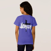 JESUS-Schrift + CROSS | T-Shirt (Schwarz voll)