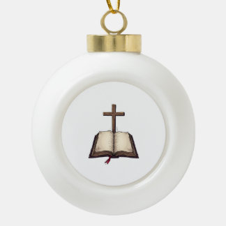 Jesus-Schrift Vintage-Gravur Glaubens-Shirt (1) Keramik Kugel-Ornament