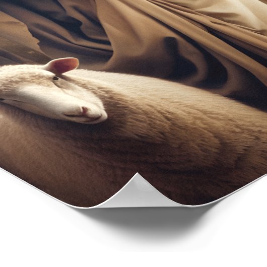 Jesus schützt sein geliebtes Schaf Poster (Ecke)