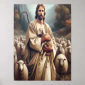 Jesus schützt sein geliebtes Schaf Poster (Vorne)