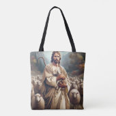 Jesus schützt sein geliebtes Schaf Tasche (Rückseite)