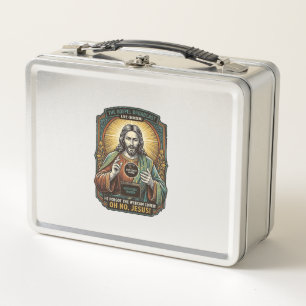 Jesus Schwarzer Bildschirm Vergessene Webcam-Abdec Metall Brotdose
