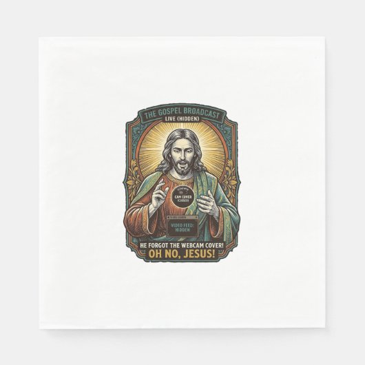 Jesus Schwarzer Bildschirm Vergessene Webcam-Abdec Serviette (Vorderseite)