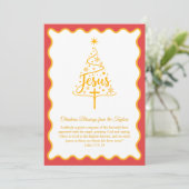 Jesus Script Christmas Tree Blessings Feiertagskarte (Stehend Vorderseite)