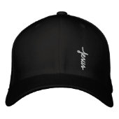 Jesus Script Cross Christlich Bestickte Baseballkappe (Vorderseite)