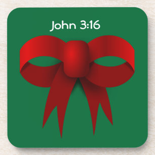 Jesus Season Red Bow Weihnachten Getränkeuntersetzer
