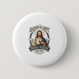 Jesus Second-Hand-Laden Vintage-Jagd-Grafik-T-Shir Button