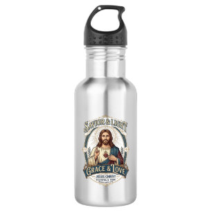 Jesus Second-Hand-Laden Vintage-Jagd-Grafik-T-Shir Edelstahlflasche