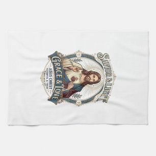 Jesus Second-Hand-Laden Vintage-Jagd-Grafik-T-Shir Geschirrtuch
