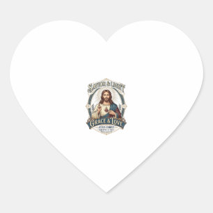 Jesus Second-Hand-Laden Vintage-Jagd-Grafik-T-Shir Herz-Aufkleber