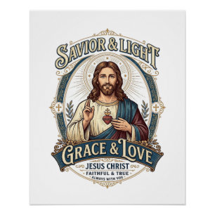 Jesus Second-Hand-Laden Vintage-Jagd-Grafik-T-Shir Poster