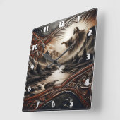Jesus segne die Natur in der Landschaft von Serene Quadratische Wanduhr (Winkel)