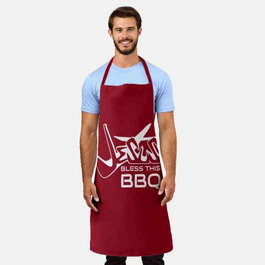 Jesus segne diese GRILLEN Schürze (Getragen)