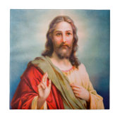 Jesus segne göttliche Gnade katholische Wohngestal Fliese (Vorderseite)