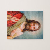 Jesus segne göttliche Gnade katholische Wohngestal Puzzle (Horizontal)