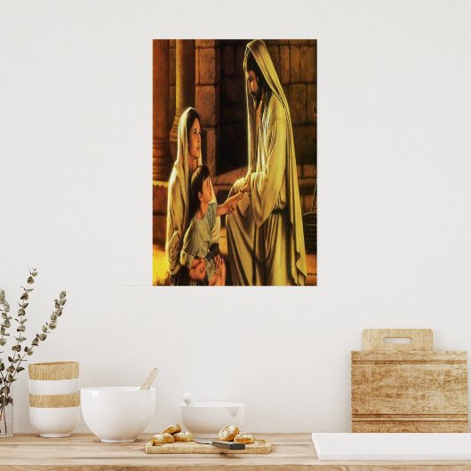 Jesus segne Mutter und Kind Poster (Küche)