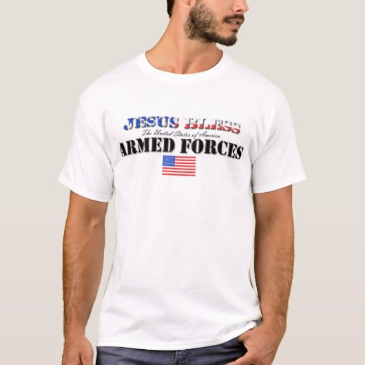Jesus segnen Amerikas Militär T-Shirt (Vorderseite)