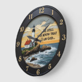 Jesus, sei still - Küstenhäuschen Große Wanduhr (Winkel)