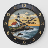 Jesus, sei still - Küstenhäuschen Große Wanduhr (Vorderseite)