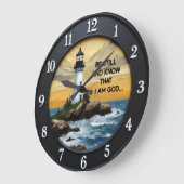 Jesus, sei still Küstenleuchtturm Große Wanduhr (Winkel)