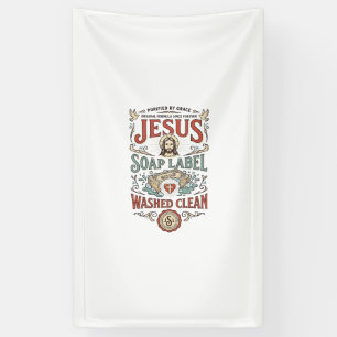Jesus Seifen Etikett Gewaschen Sauber Jesus Seife Banner