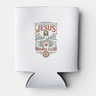 Jesus Seifen Etikett Gewaschen Sauber Jesus Seife Dosenkühler