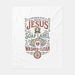 Jesus Seifen Etikett Gewaschen Sauber Jesus Seife Fleecedecke