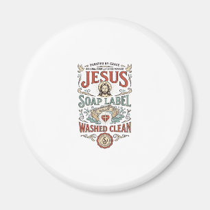 Jesus Seifen Etikett Gewaschen Sauber Jesus Seife  Magnet