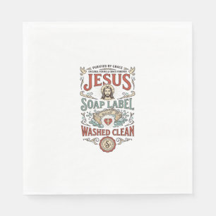 Jesus Seifen Etikett Gewaschen Sauber Jesus Seife  Serviette